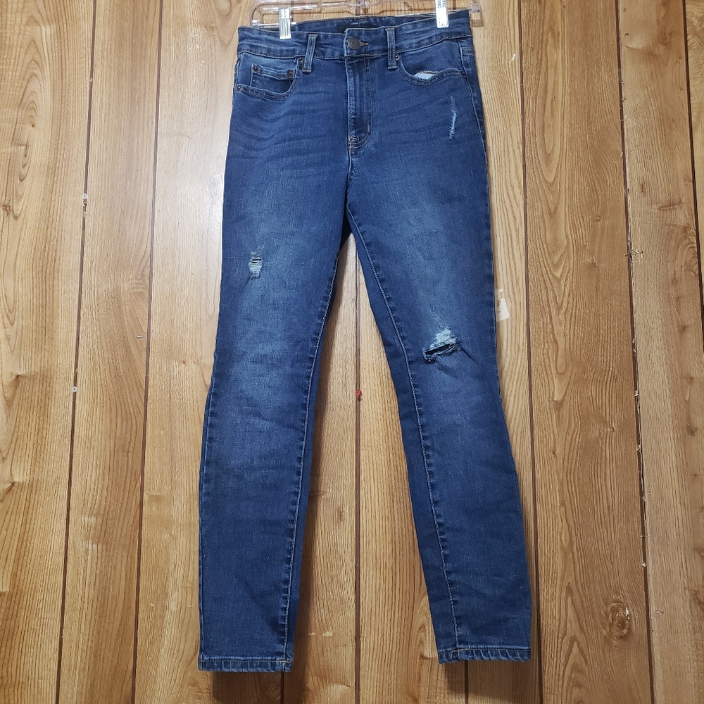 Aeropostale jegging jeans size 8 women distressed skinny high rise denim blue